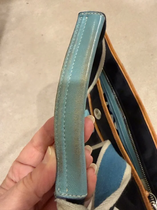 Coach 1941 Black Tote Bag with Light Blue Trim and Tan Accents - Picture 13 of 13